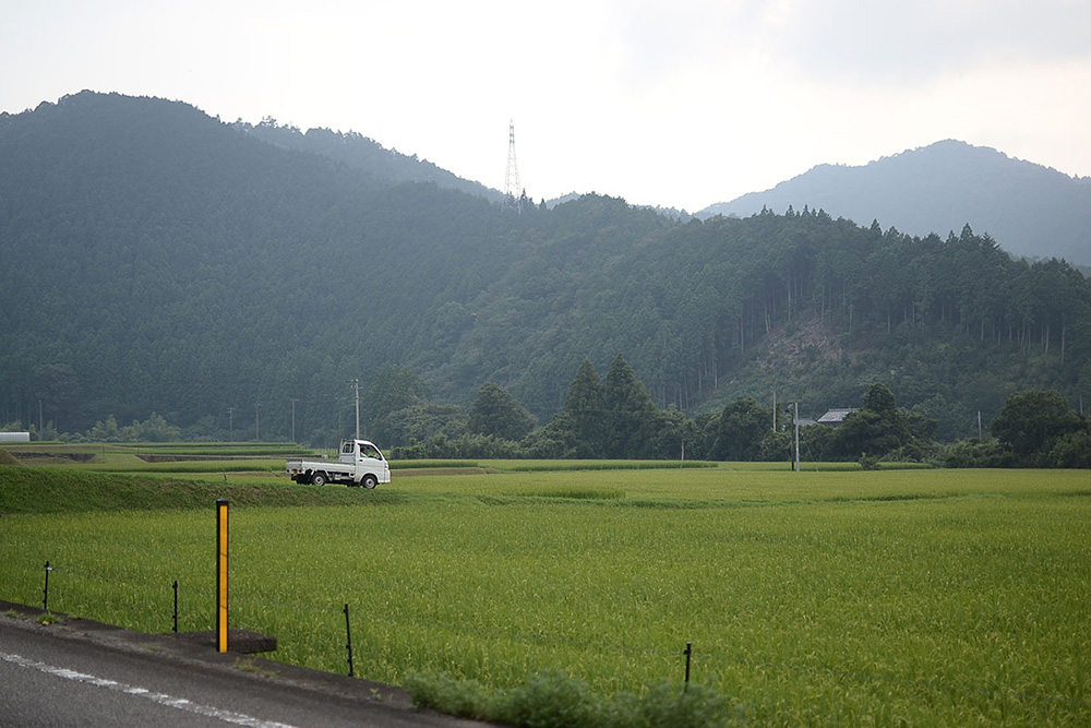 美波町の北西、赤松地区の田園風景。やたらと田んぼが美しいなと思っていたら、赤松地区自体、美観の意識がかなり高い地区とのこと